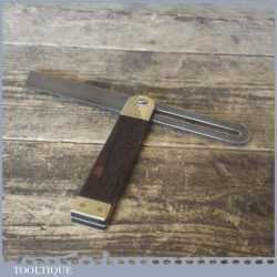 Vintage 10” Rosewood And Brass Sliding Bevel In Good Condition