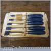 5 No: Vintage Marples Blue Chip Bevel Edge Chisels 1” 5/8” ½” 3/8” ¼” Wide