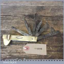 Rare Antique Collange Nadal Medical 6 Bladed Bloodletting Fleam In Brass Case