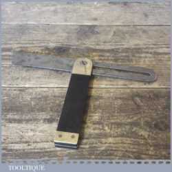 Vintage 9” Ebony And Brass Sliding Bevel In Good Condition