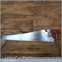 Vintage 28” Henry Disston Philadelphia D8 Rip Saw With 5 TPI - Sharpened