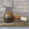 Old Lignum Vitae Hand Turned Carving Mallet With Yew Handle - Ebony Wedge