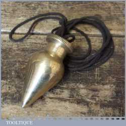 Vintage Carpenter’s 2” Plumb Bob With Engine Turned Feature