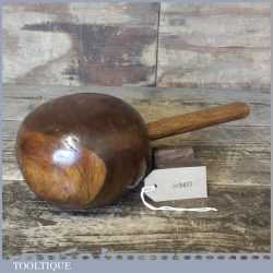 Large Vintage Old Lignum Mallet Made - Unusual Lollypop Type Design