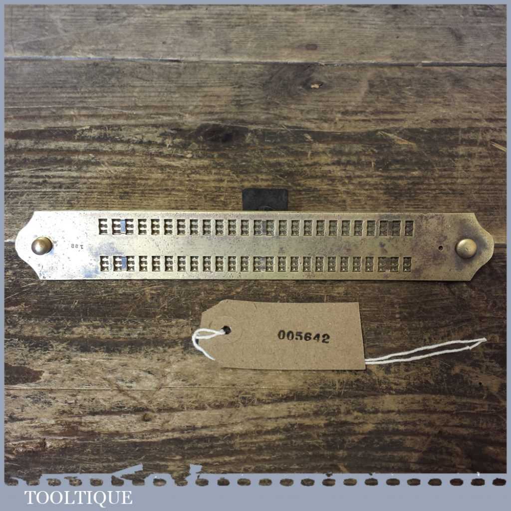 Scarce Vintage Brass Braille Slate Stamped 188 8” Long - Good Condition