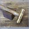 Sweet Vintage Brass Headed Hammer Wooden Handle - Good Condition