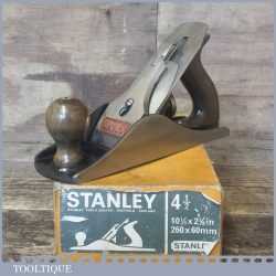 Vintage Boxed Stanley England No: 4 ½ Wide Bodied Smoothing Plane - Good Condition