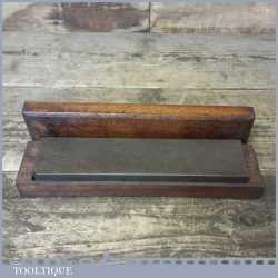 Vintage 8 ¾” x 2” Washita Honing Oil Stone In Mahogany Box - Good Condition