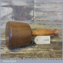 Old Lignum Vitae Hand Turned Carving Mallet With Yew Handle - Ebony Wedge