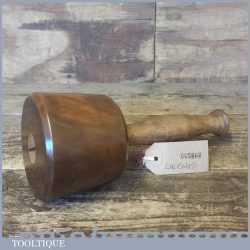 Old Lignum Vitae Hand Turned Carving Mallet With Lacewood Handle - Ebony Wedge
