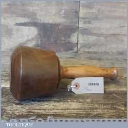 Old Lignum Vitae Hand Turned Carving Mallet With Yew Handle - Ebony Wedge