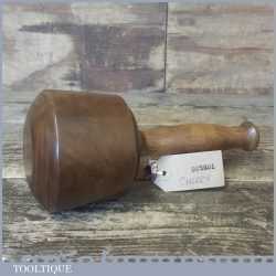 Old Lignum Vitae Hand Turned Carving Mallet With Cherry wood Handle - Ebony Wedge