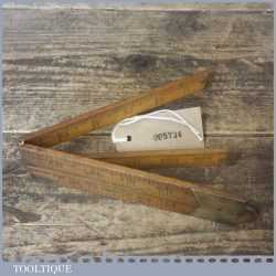 Draper 24” Langwood And Brass Folding Ruler - Good Condition