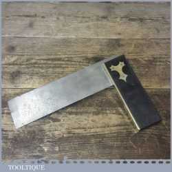 Vintage 7 ¼” Flather & Sons Of Sheffield Ebony Brass Square - Good Condition