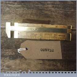 Vintage 4” Rabone & Sons No 1460 Boxwood & Brass Rope Gauge Calliper Tool