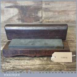 Vintage Medium Grit Oilstone In Mahogany Box T D Houstie 1919 - Good Condition