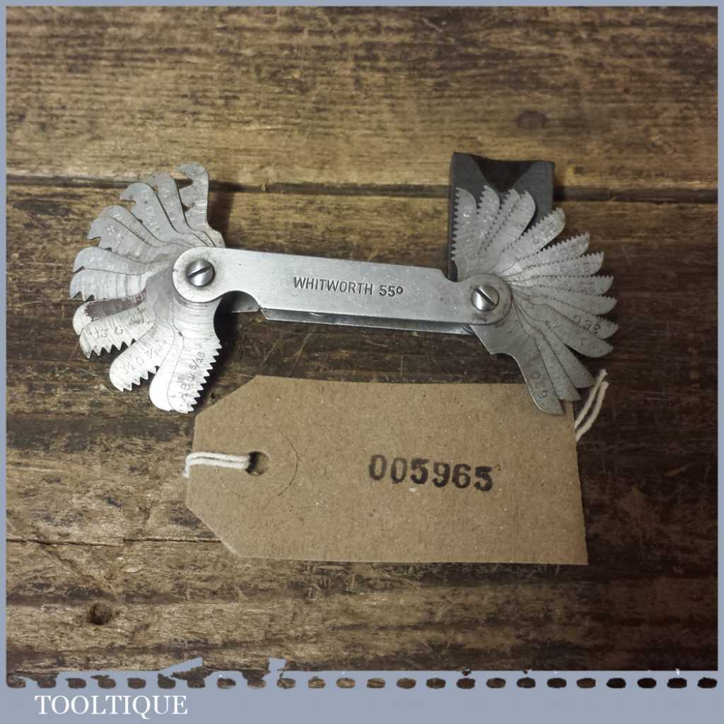 Vintage Machinists Whitworth 55 Degree Screw Thread Gauge Tooltique