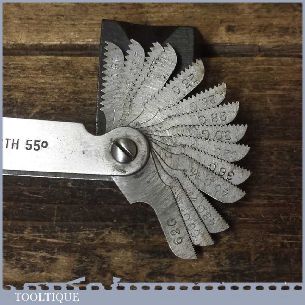 Vintage Machinists Whitworth 55 Degree Screw Thread Gauge Tooltique