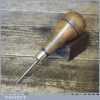 Vintage Saddlers Leatherworking Awl With Wooden Handle - Good Condition