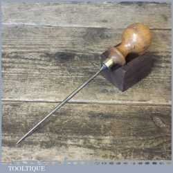 Vintage Saddler’s Leatherworking Awl With Shapely Beech Wood Handle - Good Condition