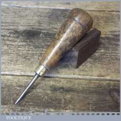 Vintage Saddlers Leatherworking Awl With Wooden Handle - Good Condition