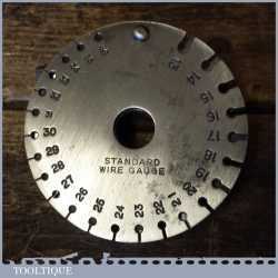 Vintage Circular Moore And Wright Standard Wire Gauge - Good Condition