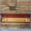 Vintage 18” J.A Nicholl & Co Boxed Rolling Boxwood Brass Parallel Straight Edge Rule