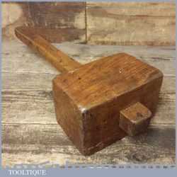 Vintage Carpenters Wooden Mallet With Warm Glow - Good Condition