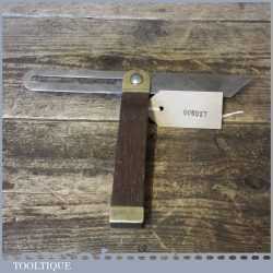 Vintage 9” Rosewood & Brass Sliding Bevel Quick Release Adjustment - Good Condition