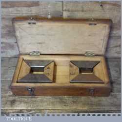 Vintage Set 4 No: Powerful Engineering 90 Degree Corner Magnets In Wooden Box
