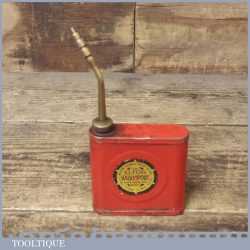 Vintage Small Alton Valvespout Oil Can With Good Decal And Paint - Good Condition