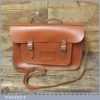 Vintage Real Leather School Satchel Bag - Good Used Condition