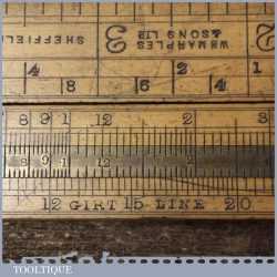 Rare Wm Marples And Sons Boxwood Extending folding Ruler With Scale Measurements