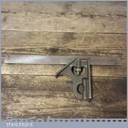 Vintage Rabone Cast Steel Sliding Combination Square 12” Steel Ruler - Good Condition