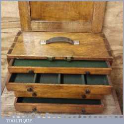 Vintage Engineers Multi Draw Solid Oak Tool Chest 18” x 12” - Good Condition