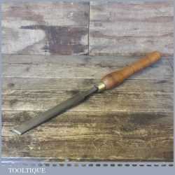 Vintage Marples & Sons 1” Forged Steel Flat Skew Woodturning Chisel - Good Condition