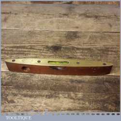 Vintage 9” Parry & Bott Ltd Rosewood Brass Boat Level Glass Bubble - Good Condition