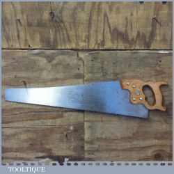 Vintage 26” Henry Disston USA D8 Rip Hand Saw 7 TPI - Sharpened For Use