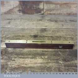 Vintage Marples & Sons Rosewood Brass Double Glass Bubble Level - Clear Glass Bubble