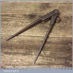 Antique Blacksmiths 7” Leatherworking Square Leg Steel Dividers - Good Condition