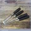 Four Vintage Stanley No: 5001 Bevel Edge Chisels ¼” ½” ¾” 1” - Sharpened