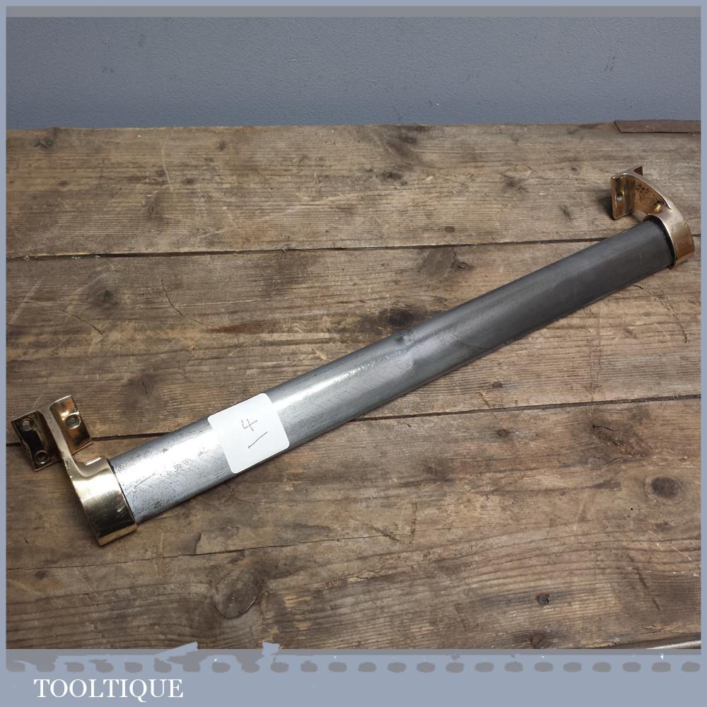 Vintage 18" Brass and Polished Steel Industrial Towel Rail - Handle