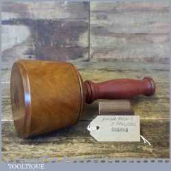 Old Lignum Vitae Hand Turned Carving Mallet With Purple Heart handle - Boxwood Wedge