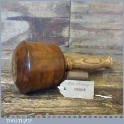 Old Lignum Vitae Hand Turned Carving Mallet Ash Wood Handle - Ebony Wedge