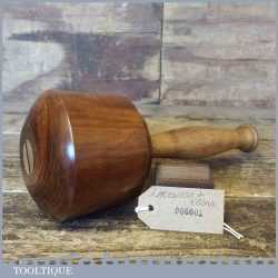 Old Lignum Vitae Hand Turned Carving Mallet Lacewood Handle - Ebony Wedge