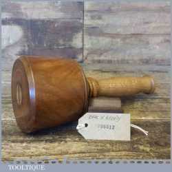 Old Lignum Vitae Hand Turned Carving Mallet Oak Handle - Ebony Wedge