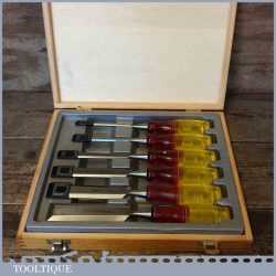 Marples Set Of 6 No: Shatter Proof Chisels In Wooden Box - Good Condition