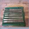 Rare Set of 8 No: John Mosley Plough Plane Irons With Same Users Mark in Green Roll