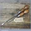 2 No: Vintage Cabinet Makers Beech Wood Handled Screwdrivers - Fully Refurbished