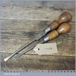 2 No: Vintage Cabinet Makers Beech Wood Handled Screwdrivers - Fully Refurbished